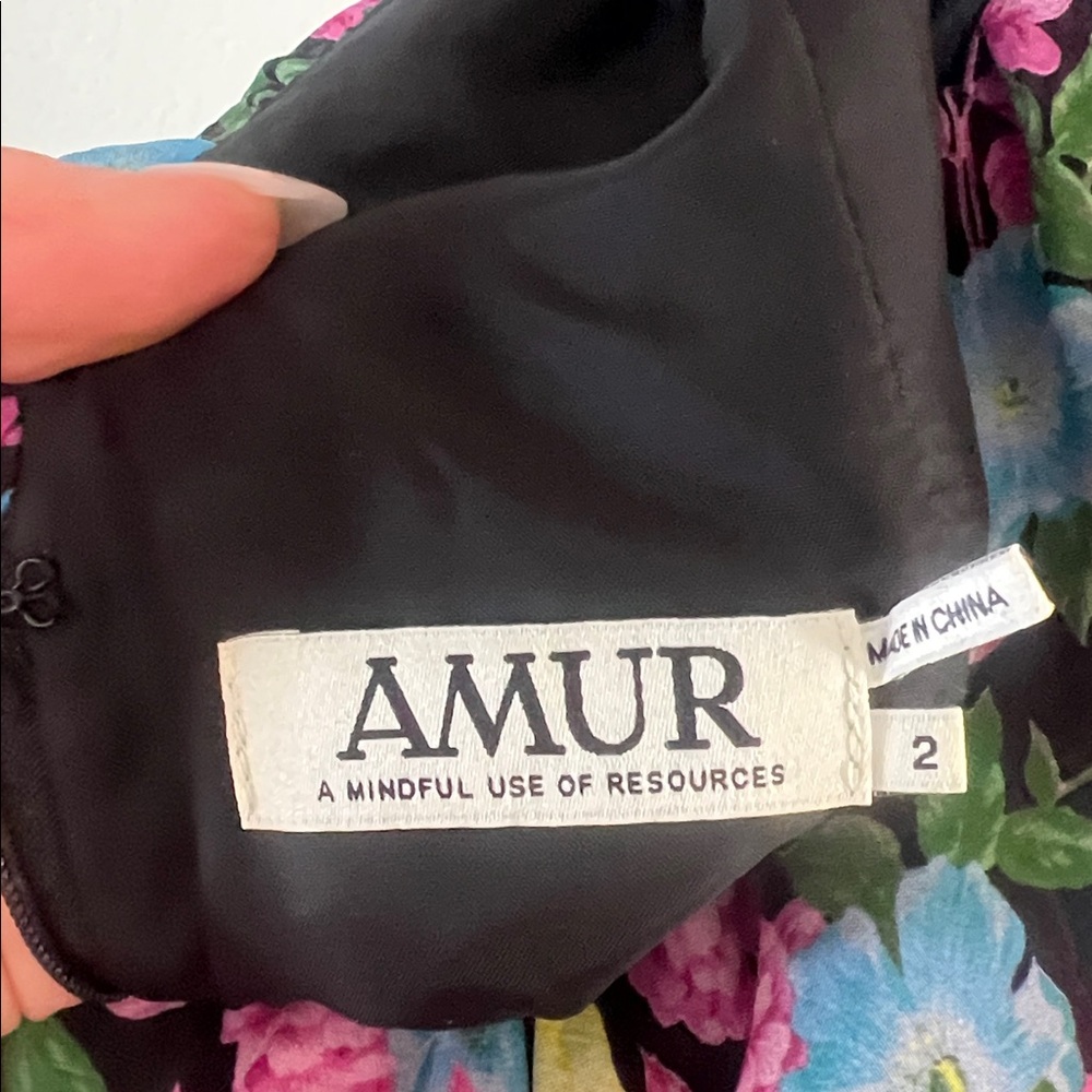 AMUR Floral Maxi Dress - Black, Pink, Blue, Green - Picture 3 of 4